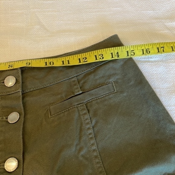 H&M divided denim olive army green button down jean mini midi skirt - Picture 6 of 8